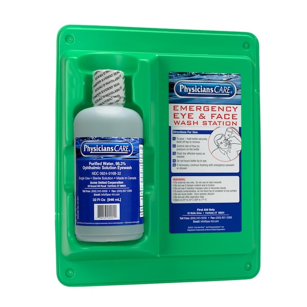 Eyewash Station, Single 32 oz. Screw Cap Bottle